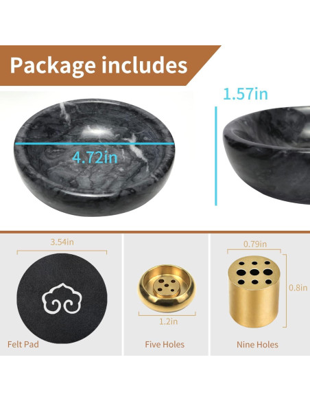 Soporte de Incienso Wadayu de Mármol Negro 11.94 cm - Multifuncional Soporte de Incienso Wadayu de Mármol Negro 11.94 cm - Multifuncional