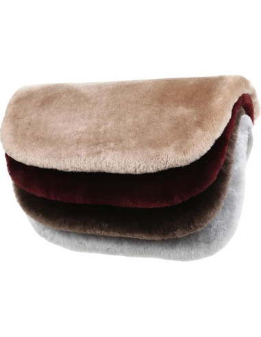 Cojín de Asiento de Coche MLOVESIE Piel de Oveja Beige 49x49cm
