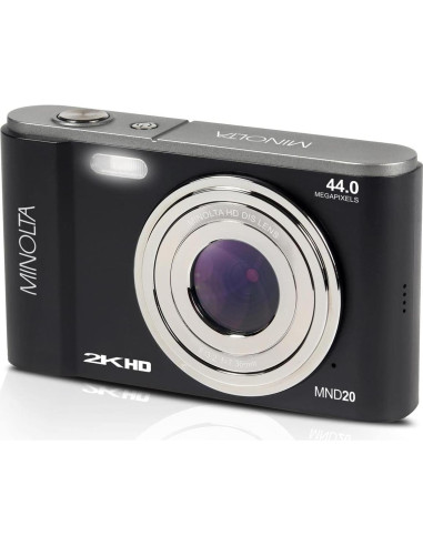 Cámara Digital Minolta MND20 44MP 2.7K HD con Funda