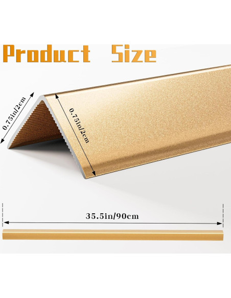 Protectores de Esquina de Aluminio Jiekayi 5 Pcs Oro 90.17 cm Protectores de Esquina de Aluminio Jiekayi 5 Pcs Oro 90.17 cm
