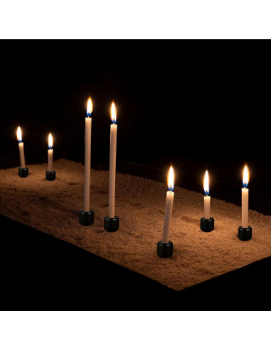 Soportes de Vela Cerámica Suclain 20 Piezas Negros 1.78 cm