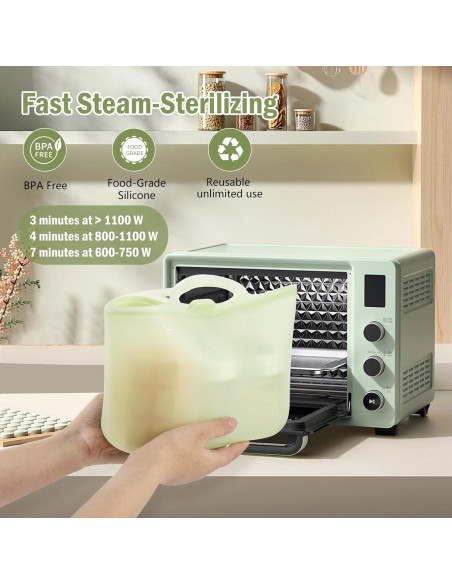 Bolsas Esterilizadoras de Silicona XL Verde Claro - 2400ml Bolsas Esterilizadoras de Silicona XL Verde Claro - 2400ml