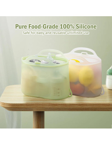 Bolsas Esterilizadoras de Silicona XL Verde Claro - 2400ml