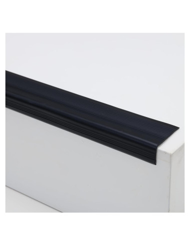 Nosing Antideslizante de Vinilo Trimold 5m Negro para Escaleras