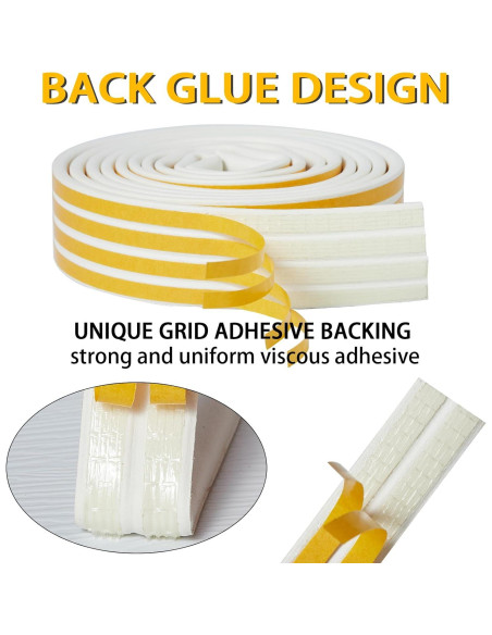 Sello de Burlete QDiShi Blanco 10m EPDM Aislamiento Energético Sello de Burlete QDiShi Blanco 10m EPDM Aislamiento Energético