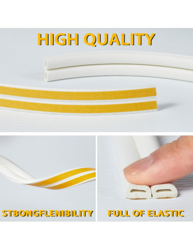 Sello de Burlete QDiShi Blanco 10m EPDM Aislamiento Energético