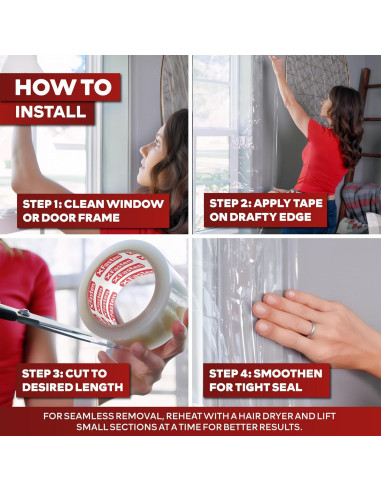 Cinta de Sellado para Ventanas XFasten 5cm x 27.4m Sin Residuo