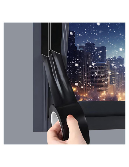 Cinta de Sellado KAIYUER 36.9m Aislamiento Ventanas Negro Cinta de Sellado KAIYUER 36.9m Aislamiento Ventanas Negro
