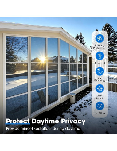 Película de Ventana Coavas One Way 44.5x200 cm Azul Plata
