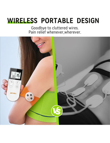 Estimulador Muscular TENS Inalámbrico JUSTWILL Doble Host
