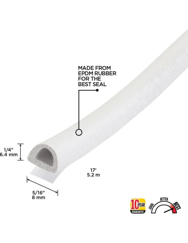 Tira de Sellado D-Perfil M-D 63628 5.18 m Blanca EPDM