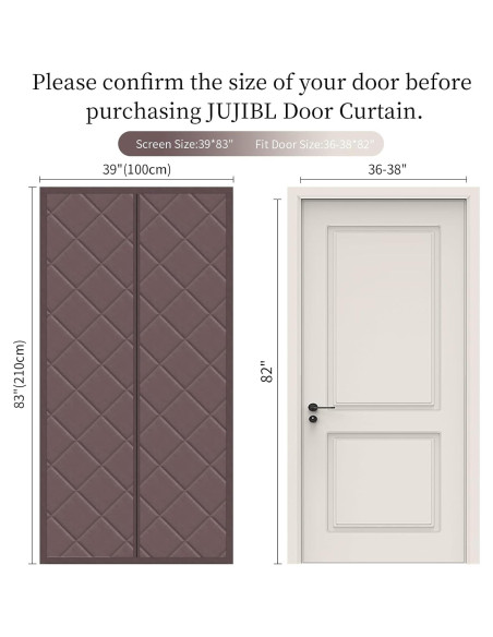 Cortina de Puerta Térmica Aislante JUJIBL 99x211 cm Marrón Cortina de Puerta Térmica Aislante JUJIBL 99x211 cm Marrón