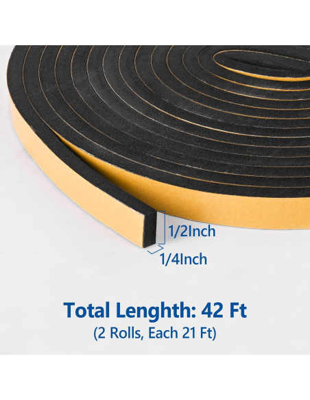 Cinta de Espuma Autoadhesiva Kikerike 0.64cm x 12.8m Aislamiento Cinta de Espuma Autoadhesiva Kikerike 0.64cm x 12.8m Aislamiento