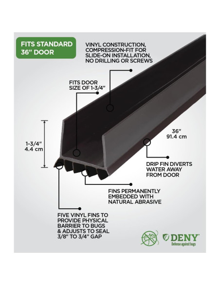 Sello Bajo Puerta Vinilo M-D 91.44 cm Marrón Resistente Sello Bajo Puerta Vinilo M-D 91.44 cm Marrón Resistente