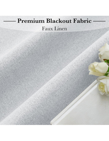 Cortina Opaca de Lino RYB HOME 66x203 cm Blanca Grisácea