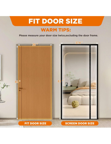 Cortina de Puerta Aislante Skloopearg 91.4x208.3 cm Transparente