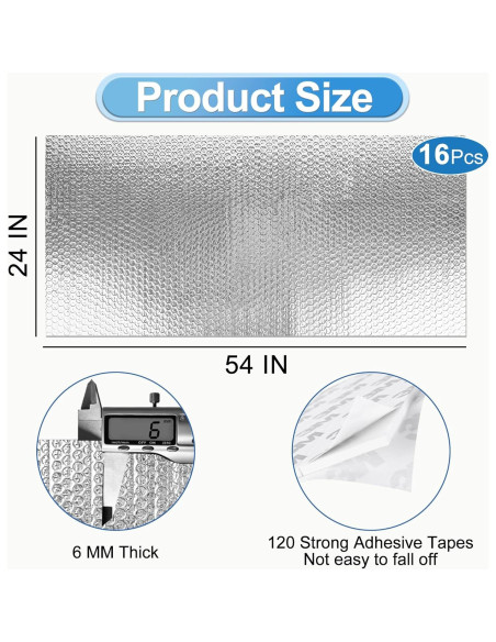 Kit de Aislamiento Térmico ToLanbbt 16 Paneles 6mm 61x137cm Kit de Aislamiento Térmico ToLanbbt 16 Paneles 6mm 61x137cm