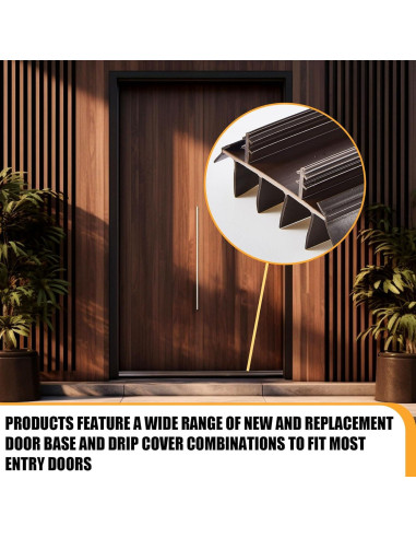 Sello Inferior de Puerta Pushglossy 91.44 cm PVC Marrón 2 Pcs