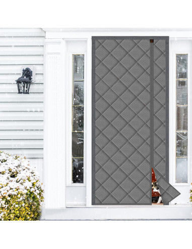 Cortina de Puerta Térmica Aislante WochiTV 100x216 cm Gris