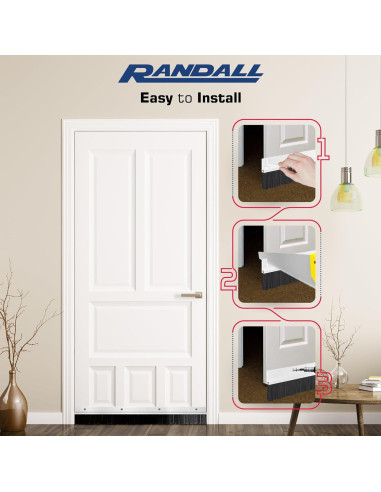 Barrera para Puertas Randall 1.22m Aluminio Anodizado Cepillo Negro