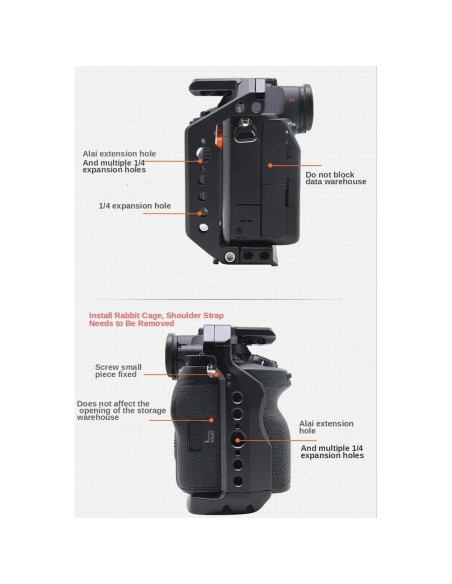 Jaula de Aluminio M-REMOTE para Sony A7R5 A73 A74 DSLR Jaula de Aluminio M-REMOTE para Sony A7R5 A73 A74 DSLR