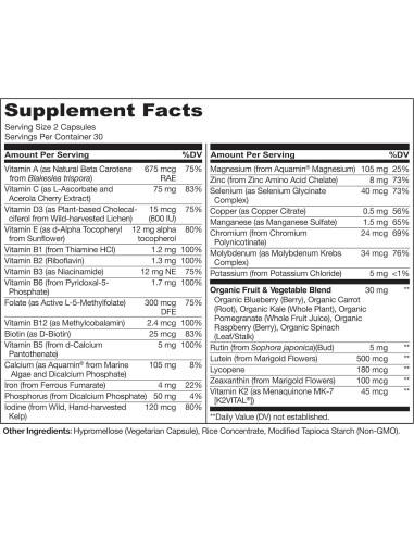 Multivitamina para Adolescentes NATURELO - 60 Cápsulas Veganas
