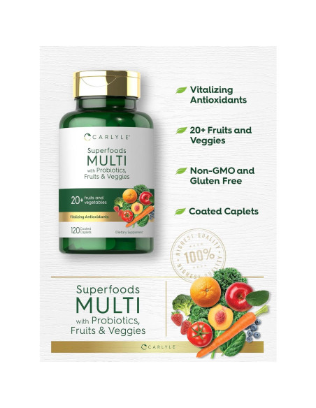 Suplemento Multivitamínico Carlyle con 20 Frutas y Verduras Suplemento Multivitamínico Carlyle con 20 Frutas y Verduras