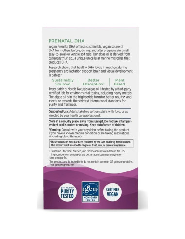 Nordic Naturals DHA Prenatal Vegano 500 mg - 60 Geles Blandos
