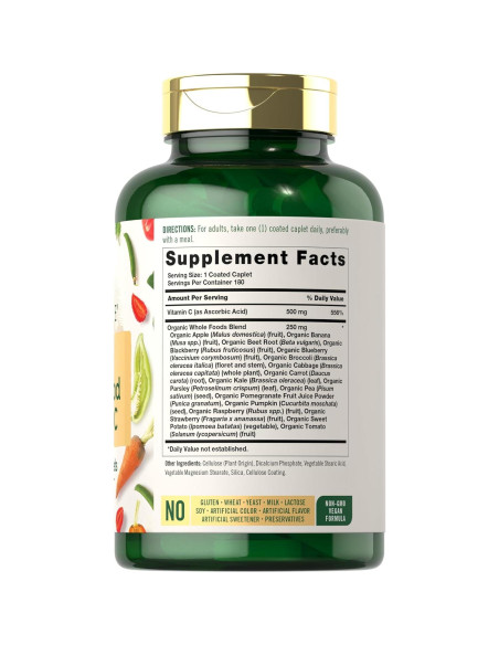 Suplemento Dietético Carlyle Vitamina C 180 Tabletas Veganas Suplemento Dietético Carlyle Vitamina C 180 Tabletas Veganas