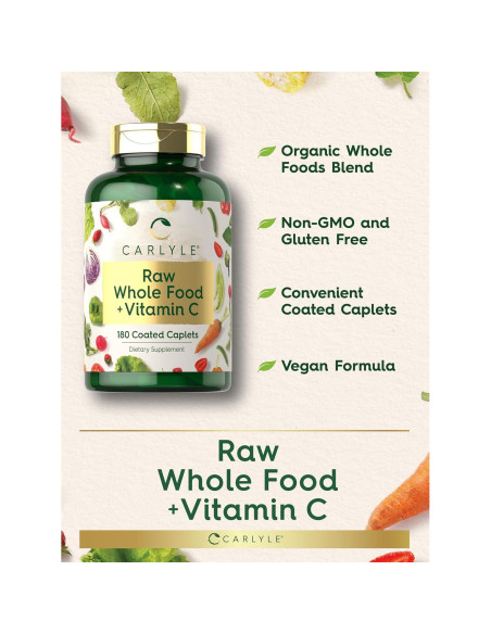 Suplemento Dietético Carlyle Vitamina C 180 Tabletas Veganas Suplemento Dietético Carlyle Vitamina C 180 Tabletas Veganas