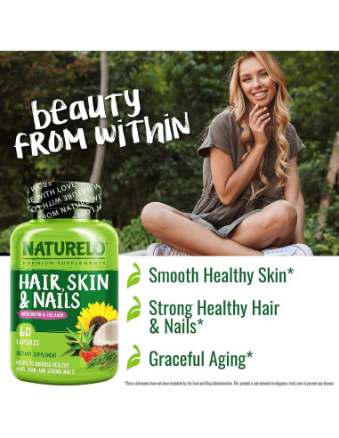 NATURELO Multivitamina para Cabello, Piel y Uñas - 60 Cápsulas