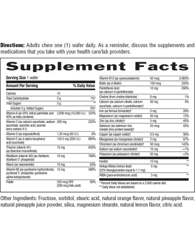Multivitamínico Masticable Adulto Country Life Piña-Naranja 60 Tabletas
