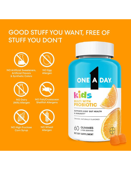 One A Day Gominolas Multivitamínicas Probioticas Niños 60 Unidades One A Day Gominolas Multivitamínicas Probioticas Niños 60 Unidades