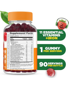 Gomitas Multivitamínicas Lifeable para Niños con Hierro - 90 Unidades 2