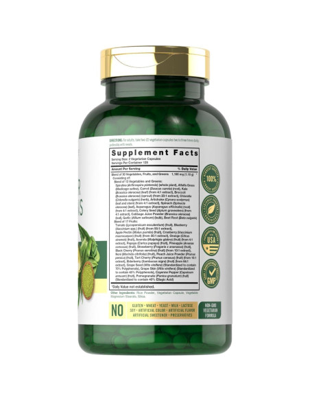 Cápsulas Super Greens Carlyle | 250 Unidades | Suplemento Sin OGM y Gluten Cápsulas Super Greens Carlyle | 250 Unidades | Suplemento Sin OGM y Gluten