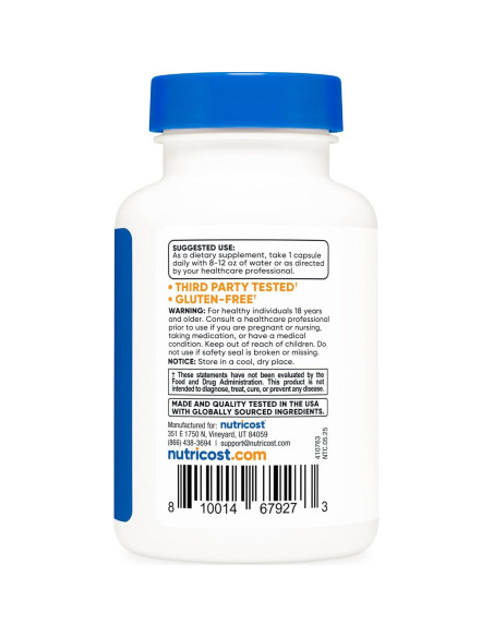 Extracto de Raíz de Ashwagandha KSM-66 Nutricost 600mg 60 Cápsulas Extracto de Raíz de Ashwagandha KSM-66 Nutricost 600mg 60 Cápsulas