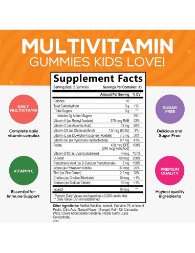 Gominolas Multivitamínicas para Niños Nature's Nutrition 60 Unidades