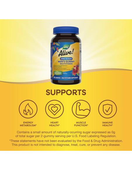 Gomitas Multivitamínicas para Hombres Alive! Sin Azúcar Gomitas Multivitamínicas para Hombres Alive! Sin Azúcar