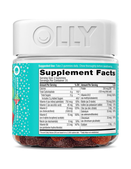 Gomitas Multivitamínicas OLLY Teen Girl 70 Unidades Sabor Melón Gomitas Multivitamínicas OLLY Teen Girl 70 Unidades Sabor Melón