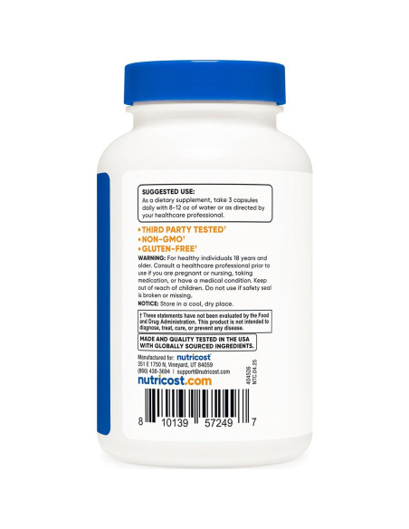 Complejo de Soporte de Testosterona Nutricost 1800mg 90 Cápsulas Complejo de Soporte de Testosterona Nutricost 1800mg 90 Cápsulas