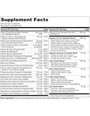 Multivitamina NATURELO para Mujeres 50+ Sin Hierro 240 Cápsulas
