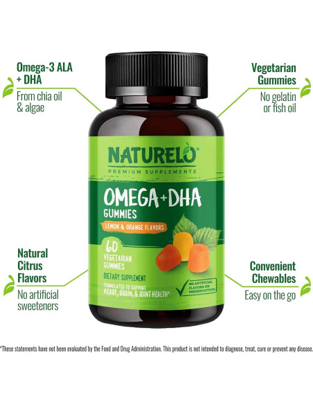 Gominolas Omega 3 DHA Vegetales NATURELO - 60 Unidades Gominolas Omega 3 DHA Vegetales NATURELO - 60 Unidades
