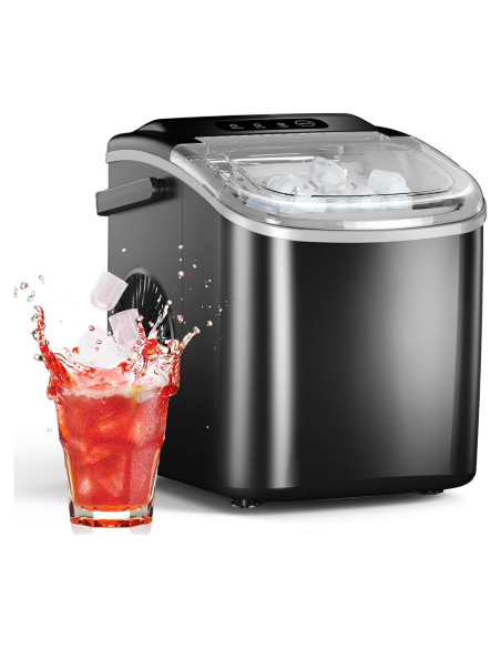 Máquina de Hielo Electactic 12 kg/día Autolimpiante Negra Máquina de Hielo Electactic 12 kg/día Autolimpiante Negra