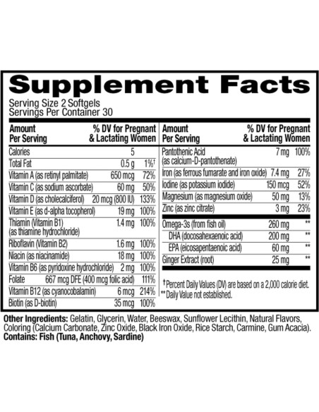 Suplemento Prenatal OLLY Multivitamínico Ultra Fuerte 60 Softgels Suplemento Prenatal OLLY Multivitamínico Ultra Fuerte 60 Softgels