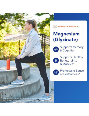 Suplemento de Magnesio Glicinato Pure Encapsulations 180 Cápsulas