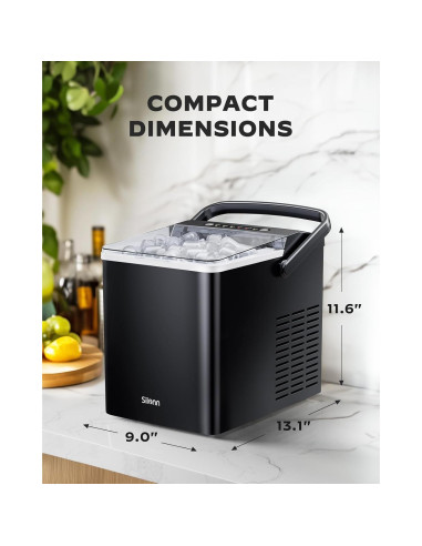 Máquina de Hielo Silonn SLIM35B Portátil 1.8L 9 Cubos en 6 Min