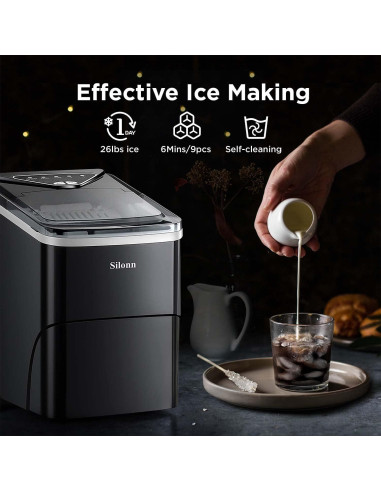 Máquina de Hielo Silonn DW001 - Portátil 11,79 kg 2 Tamaños