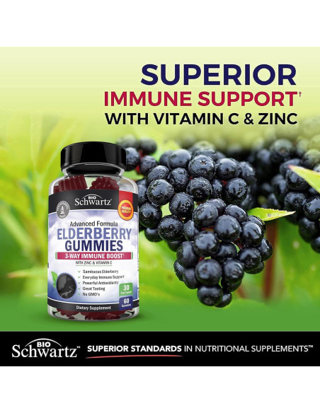 Gomitas de Saúco BioSchwartz con Zinc y Vitamina C 60ct Gomitas de Saúco BioSchwartz con Zinc y Vitamina C 60ct