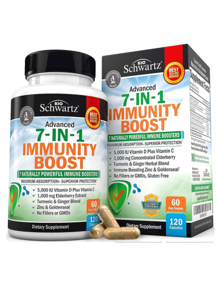 Suplemento Inmunológico BioSchwartz 7-en-1 con Zinc y Vitamina C - 120 Cápsulas Suplemento Inmunológico BioSchwartz 7-en-1 con Zinc y Vitamina C - 120 Cápsulas