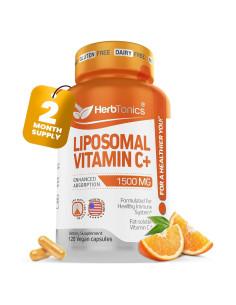 Cápsulas de Vitamina C Liposomal 1500mg Herbtonics 120 Veganas